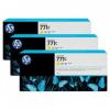 HP 771C TRIPACK CARTUS YELLOW NR.771C B6Y34A 3X775ML ORIGINAL PENTRU HP DESIGNJET Z6200